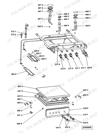 Схема №2 C 290 BL с изображением Держатель Whirlpool 481952648419