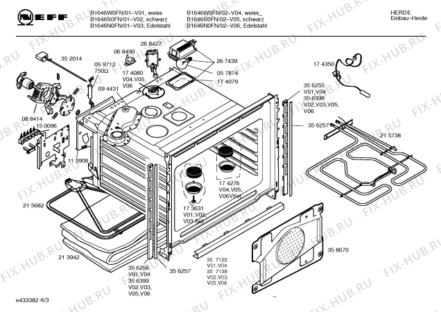 Схема №4 B1646S0FN с изображением Переключатель для плиты (духовки) Bosch 00181140