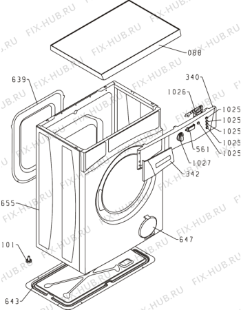 Схема №5 WS50129S (345203, PS0A5/120) с изображением Декоративная панель для стиралки Gorenje 345328