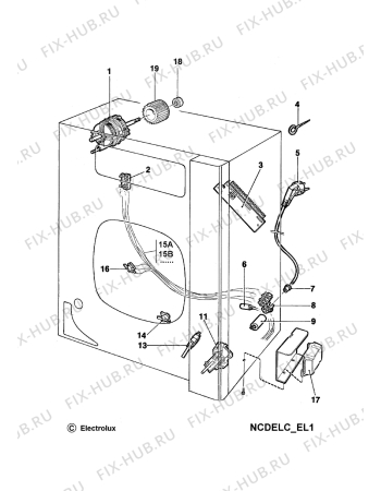 Взрыв-схема стиральной машины Zanussi TCE182W - Схема узла W40 Electrical details G