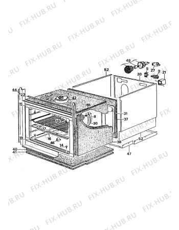 Взрыв-схема плиты (духовки) Electrolux CO1345P1 - Схема узла Internal panels