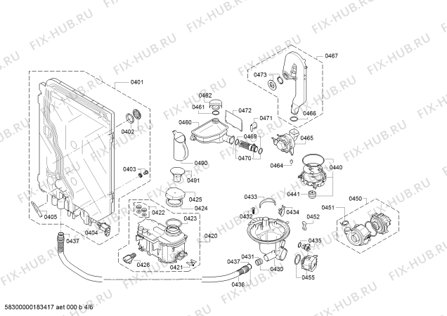 Схема №5 S41M68N6EU с изображением Передняя панель для электропосудомоечной машины Bosch 00791706