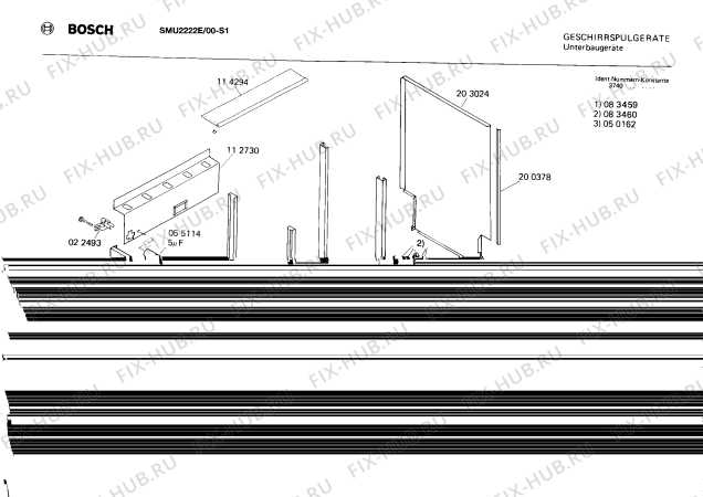 Взрыв-схема посудомоечной машины Bosch SMU2222E - Схема узла 04