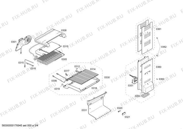 Схема №2 KGN39XI40 с изображением Дверь для холодильной камеры Bosch 00712897