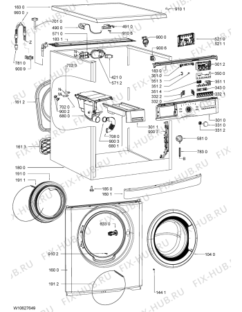 Схема №2 AWS 51011 с изображением Микромодуль для стиралки Whirlpool 481010526721