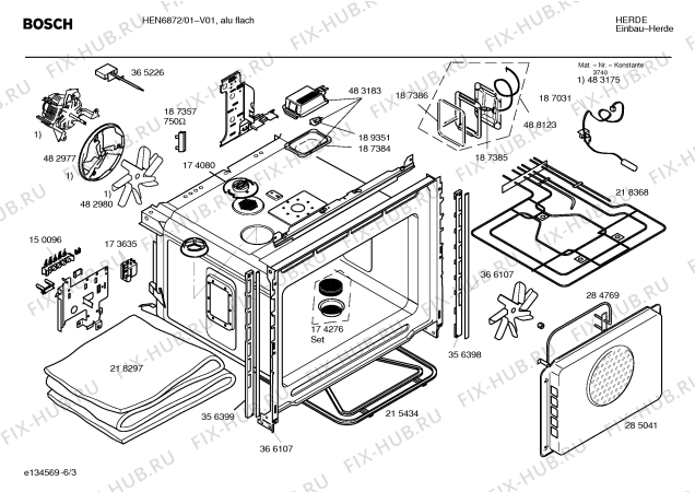 Взрыв-схема плиты (духовки) Bosch HEN6872 - Схема узла 03