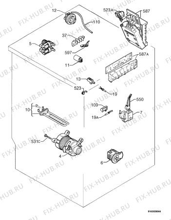 Взрыв-схема стиральной машины Privileg 118907_20567 - Схема узла Electrical equipment 268