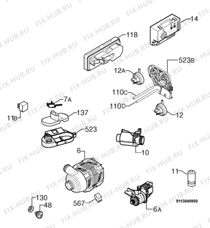 Взрыв-схема посудомоечной машины Zanussi ZDI101X - Схема узла Electrical equipment 268