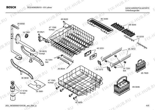 Взрыв-схема посудомоечной машины Bosch SGU45M28II - Схема узла 06