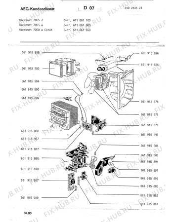 Взрыв-схема микроволновой печи Aeg MICROMAT 7055 W - Схема узла Section3