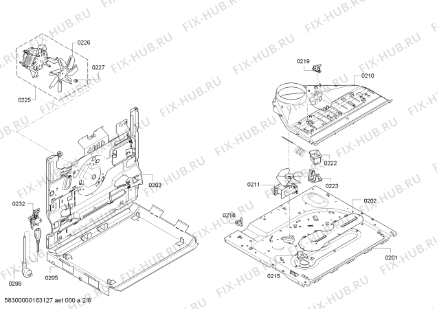 Взрыв-схема плиты (духовки) Bosch HBG34S550 - Схема узла 02