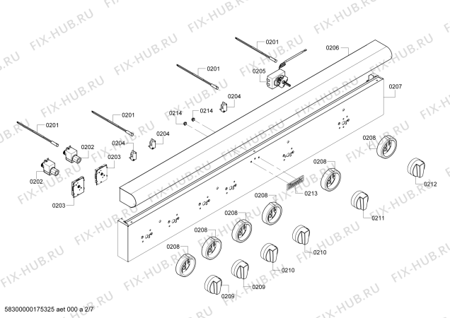 Схема №6 PC484GGEBS с изображением Коллектор для плиты (духовки) Bosch 00474917