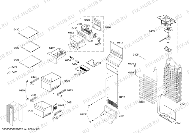 Схема №4 3FAL4656 с изображением Дверь для холодильной камеры Bosch 00710593