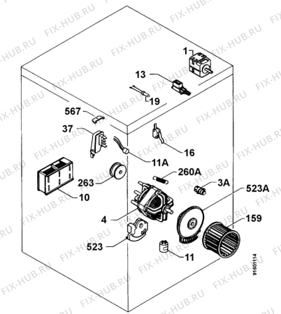 Взрыв-схема стиральной машины Arthurmartinelux ADE532M - Схема узла Functional parts