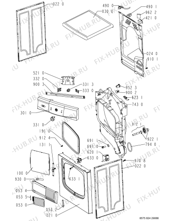 Схема №2 AWZ 8238 с изображением Блок управления для сушилки Whirlpool 480112100971