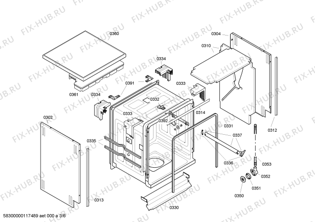 Схема №5 SE25M277FF с изображением Модуль управления для посудомойки Siemens 00499879