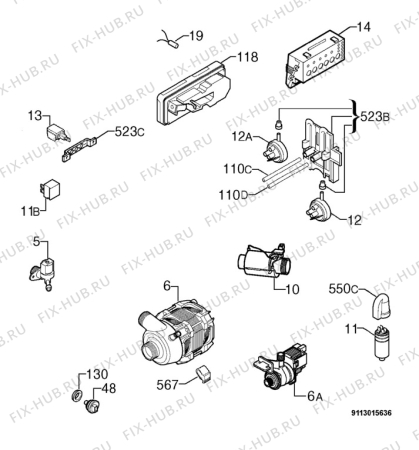 Взрыв-схема посудомоечной машины Privileg 869207_10531 - Схема узла Electrical equipment 268