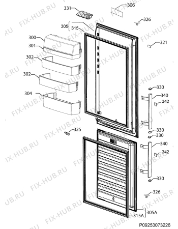 Взрыв-схема холодильника Electrolux EN3791MOX - Схема узла Door