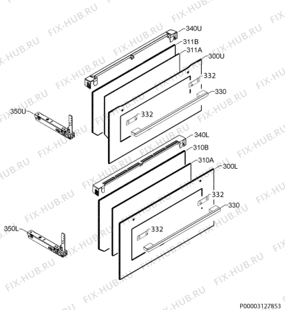 Взрыв-схема плиты (духовки) Aeg DUK731110M - Схема узла Door