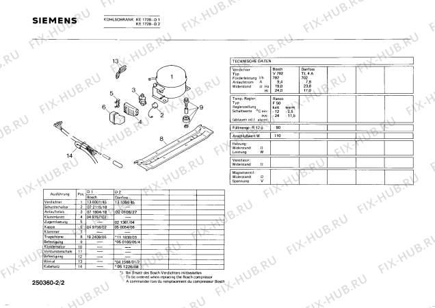 Взрыв-схема холодильника Siemens KE1728 - Схема узла 02