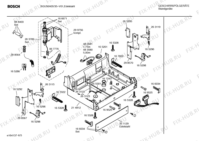 Взрыв-схема посудомоечной машины Bosch SGU56A05 - Схема узла 05