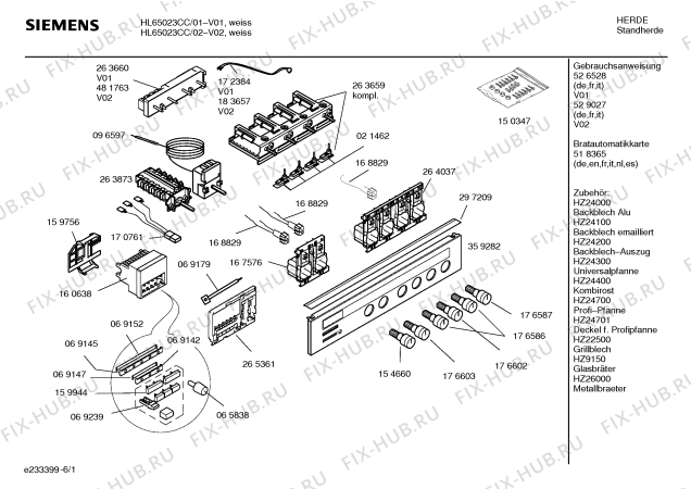 Схема №4 HL65023CC с изображением Инструкция по эксплуатации для электропечи Siemens 00526528