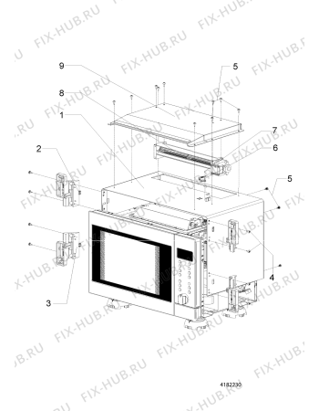 Взрыв-схема плиты (духовки) Hotpoint-Ariston MWA122HA (F049064) - Схема узла