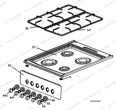 Взрыв-схема плиты (духовки) Zanussi ZCG053GW1 - Схема узла Section 4