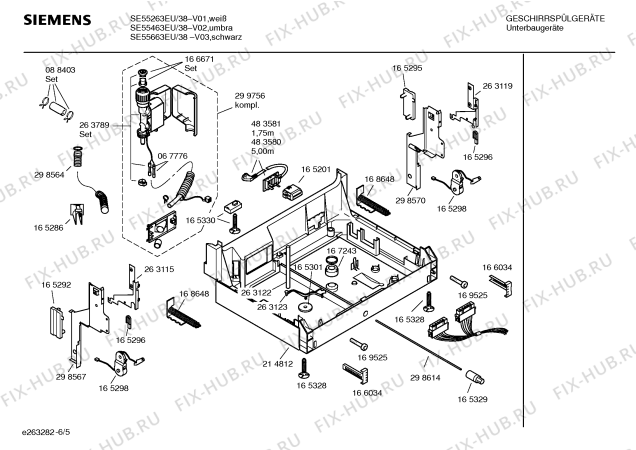 Схема №6 SE55663EU с изображением Вкладыш в панель для посудомойки Siemens 00362302