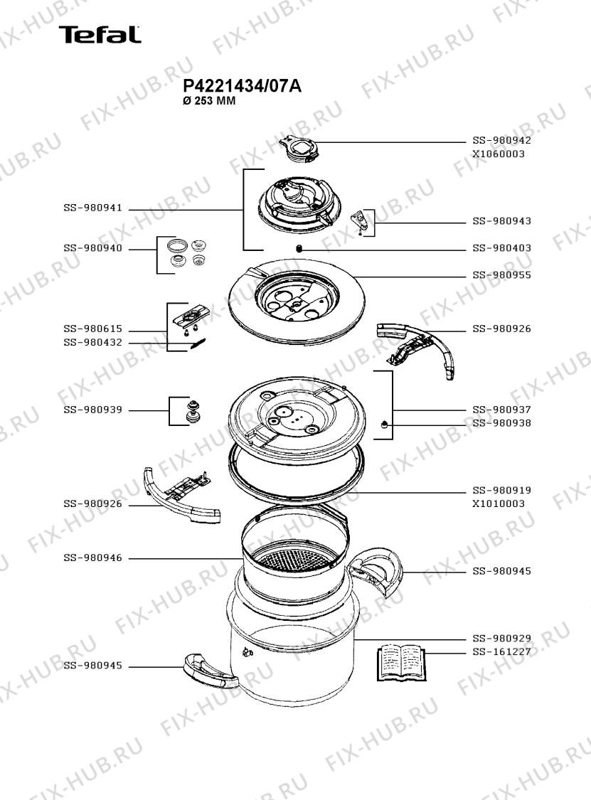 Схема № 1 P4221438/07A с изображением Сотейника Tefal SS-980955