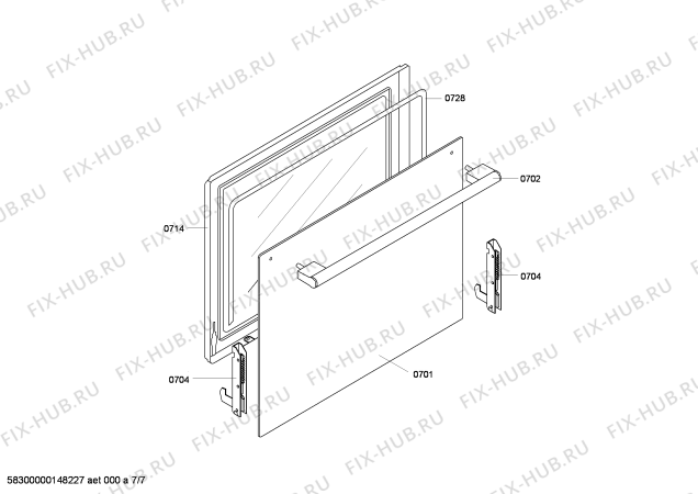 Схема №4 HY425200N с изображением Крышка для духового шкафа Siemens 00620008