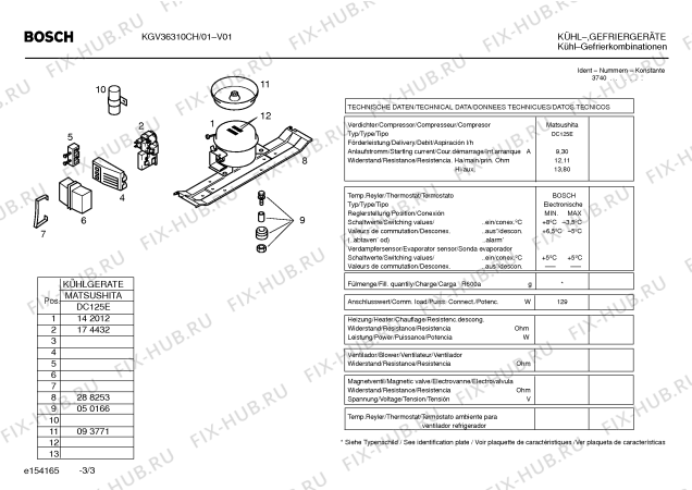 Взрыв-схема холодильника Bosch KGV36310CH - Схема узла 03