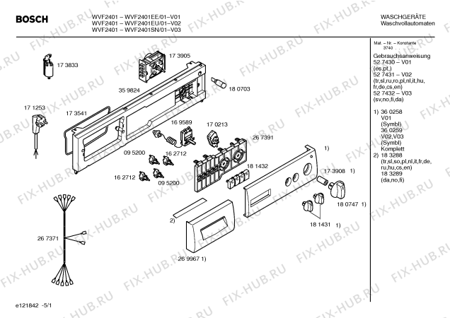 Схема №4 WVF2401EU Bosch WVF 2401 с изображением Инструкция по эксплуатации для стиралки Bosch 00527431