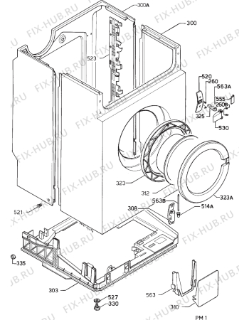 Взрыв-схема стиральной машины Electrolux WH428 - Схема узла Cabinet + armatures