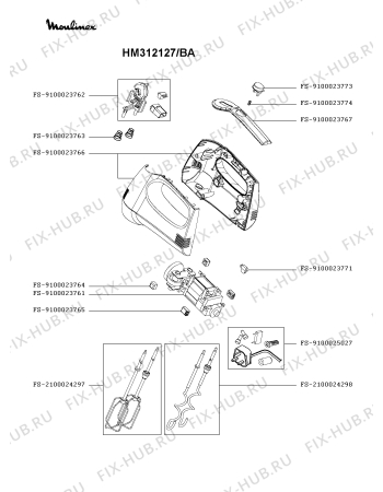 Схема №2 HM312127/BA с изображением Емкость для электроблендера Moulinex FS-2100024300