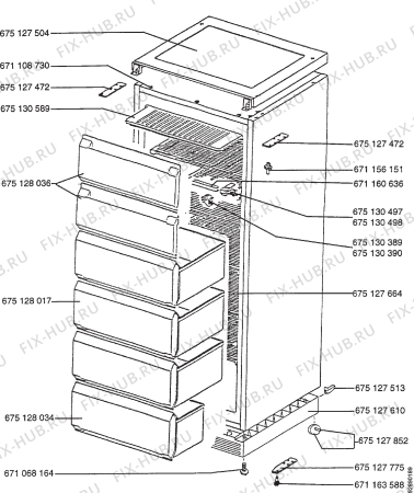 Взрыв-схема холодильника Aeg OEKO A.2270-4GS - Схема узла Section 2