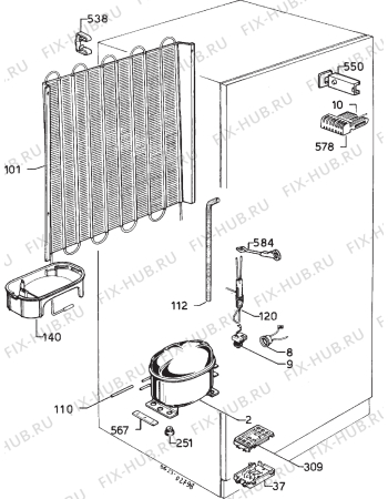 Взрыв-схема холодильника Zanussi ZI320/9 - Схема узла Cooling system 017