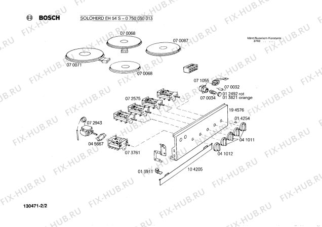 Взрыв-схема плиты (духовки) Bosch 0750030013 EH54S - Схема узла 02