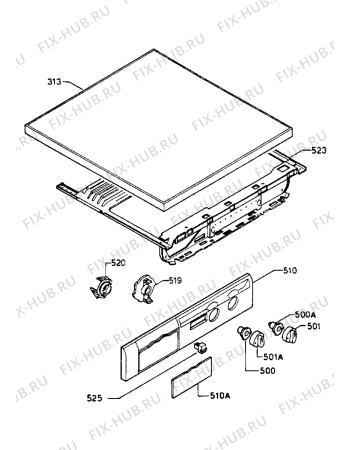 Взрыв-схема стиральной машины Zanussi FJS1216H - Схема узла Control panel and lid