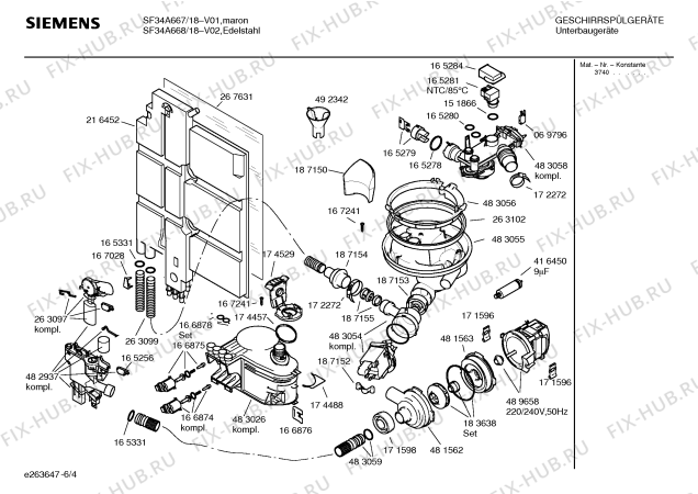 Схема №5 SF34647 Extraklasse с изображением Инструкция по установке/монтажу для посудомойки Siemens 00586315