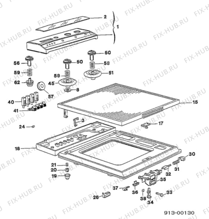 Взрыв-схема стиральной машины Electrolux EW1231T - Схема узла Control panel and lid