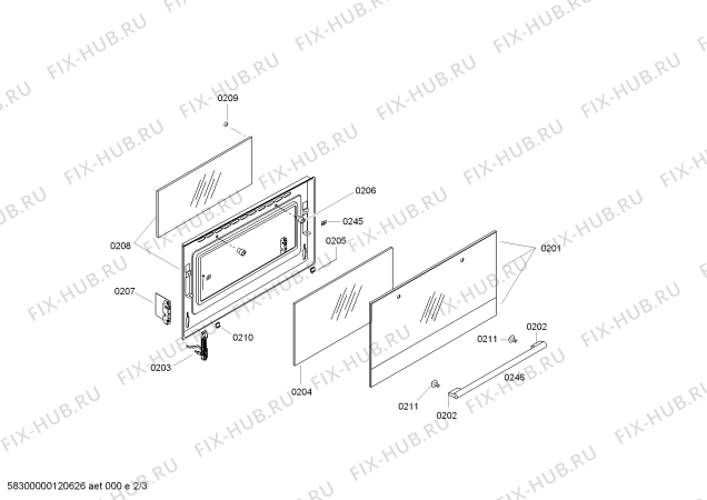 Схема №3 HB90055 с изображением Передняя панель для духового шкафа Siemens 00642010