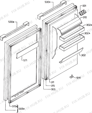 Взрыв-схема холодильника Zanussi ZJ13/9G - Схема узла Door 003