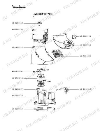 Схема №2 LM908110/703 с изображением Другое для электроблендера Moulinex MS-0A08410