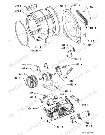 Схема №2 AWZ 220 с изображением Часовой механизм для сушильной машины Whirlpool 481228210324