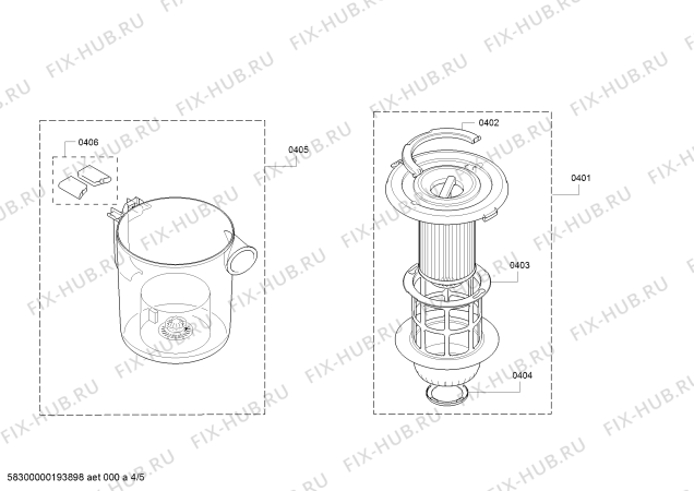 Взрыв-схема пылесоса Bosch BGS5435 Bosch Zoo'o ProAnimal - Схема узла 04