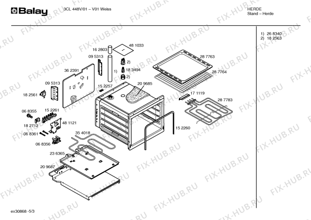 Схема №4 3CL448V с изображением Инструкция по эксплуатации для духового шкафа Bosch 00528986