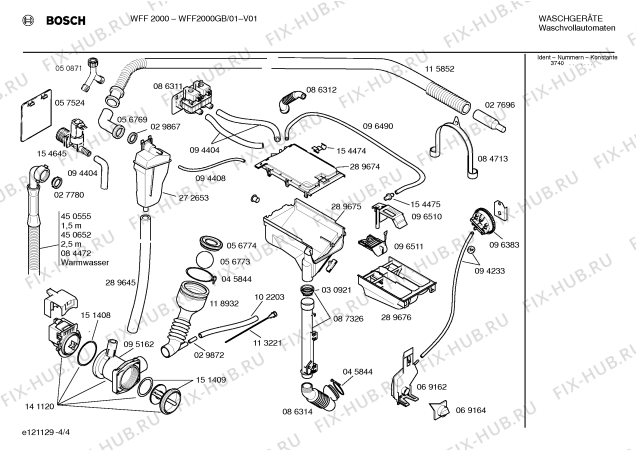 Взрыв-схема стиральной машины Bosch WFF2000GB WFF2000 - Схема узла 04