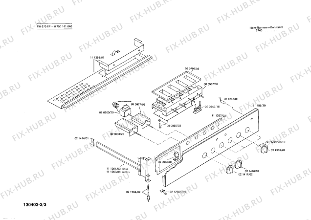 Схема №2 0750141040 EH675EP с изображением Панель для плиты (духовки) Bosch 00111485