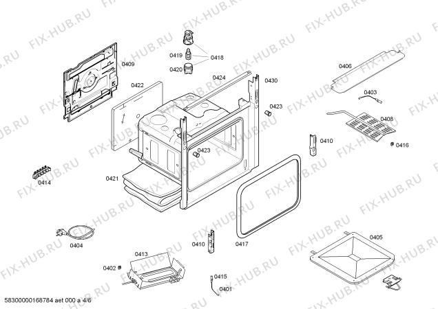 Взрыв-схема плиты (духовки) Bosch HGG24W256M - Схема узла 04